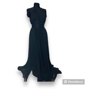 Express goth dress with side cutouts halter top long dress Size M gothcore